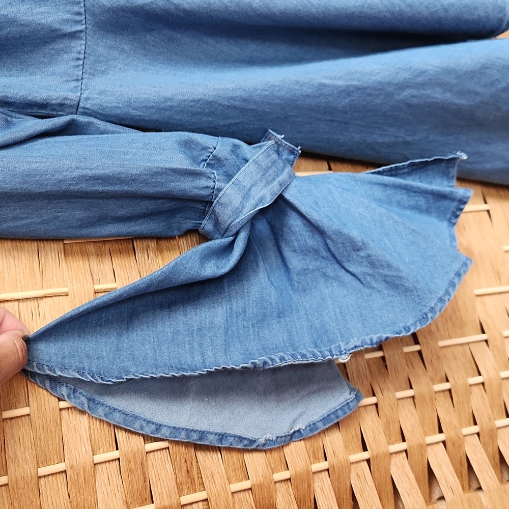 Fall, Spring High Low Button-Up Chambray Collard … - image 5